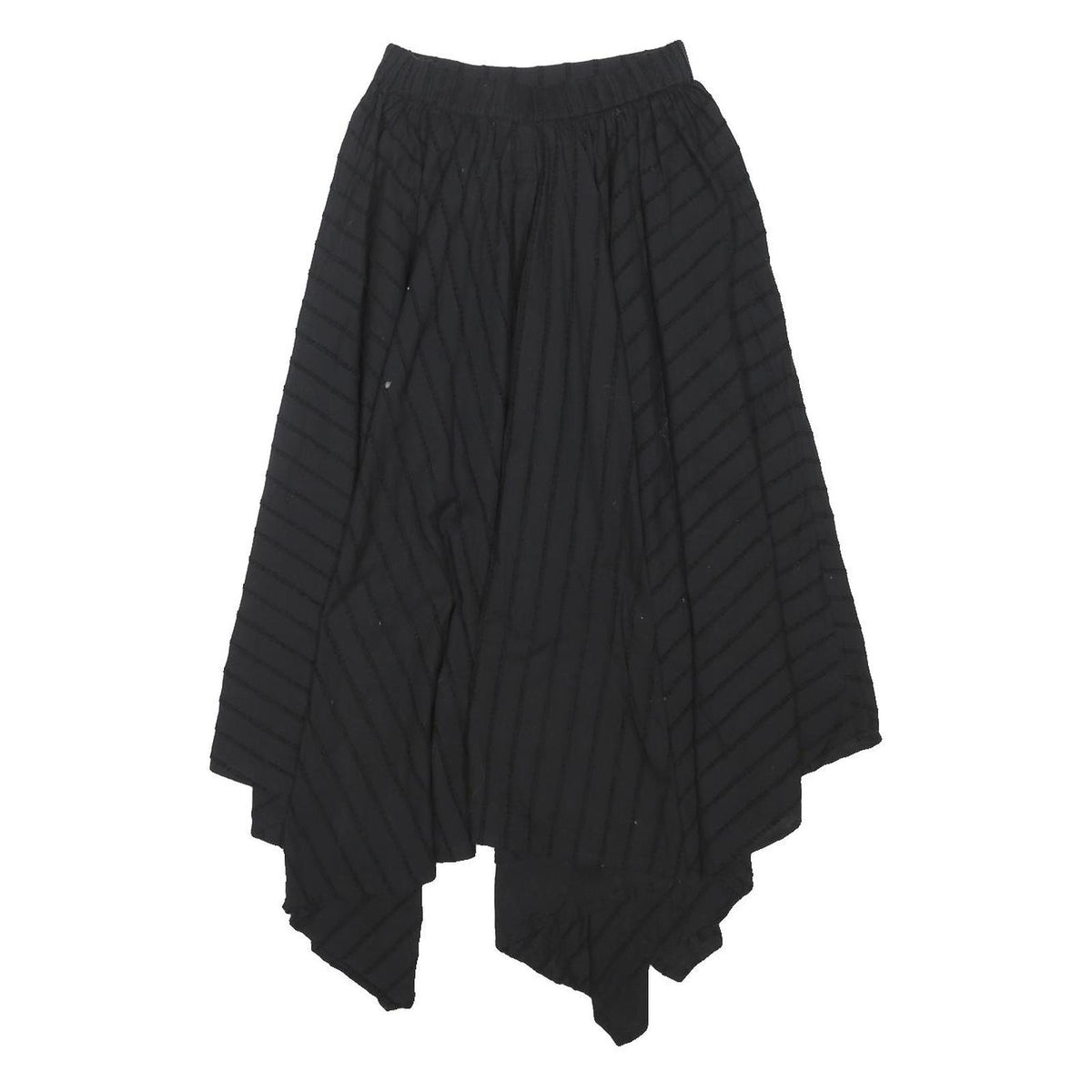 DISTURBIA Womens Black Striped Skater Midi Cotton Blend Skirt UK 6 Gothic