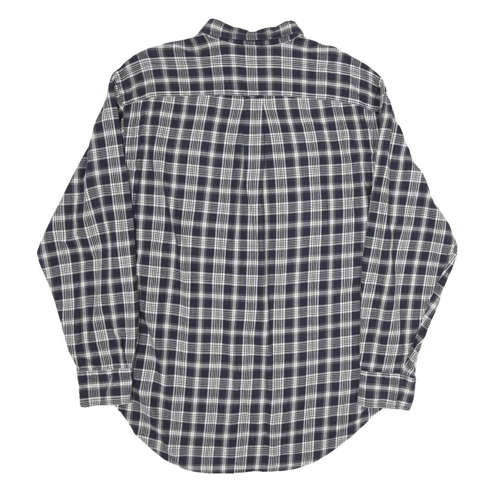 NAUTICA Mens Blue & White Check Shirt XL Cotton Long Sleeve Button-Down Casual