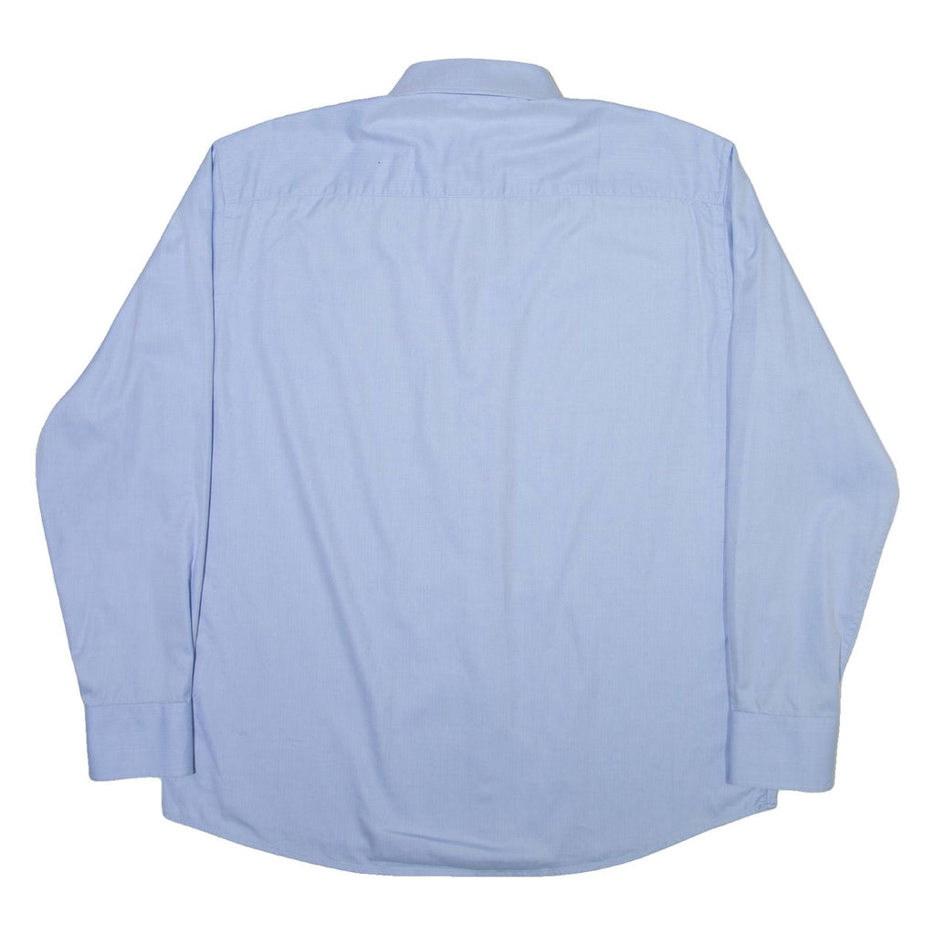 RUSSELL COLLECTION Cat Mens Plain Shirt Blue Long Sleeve M