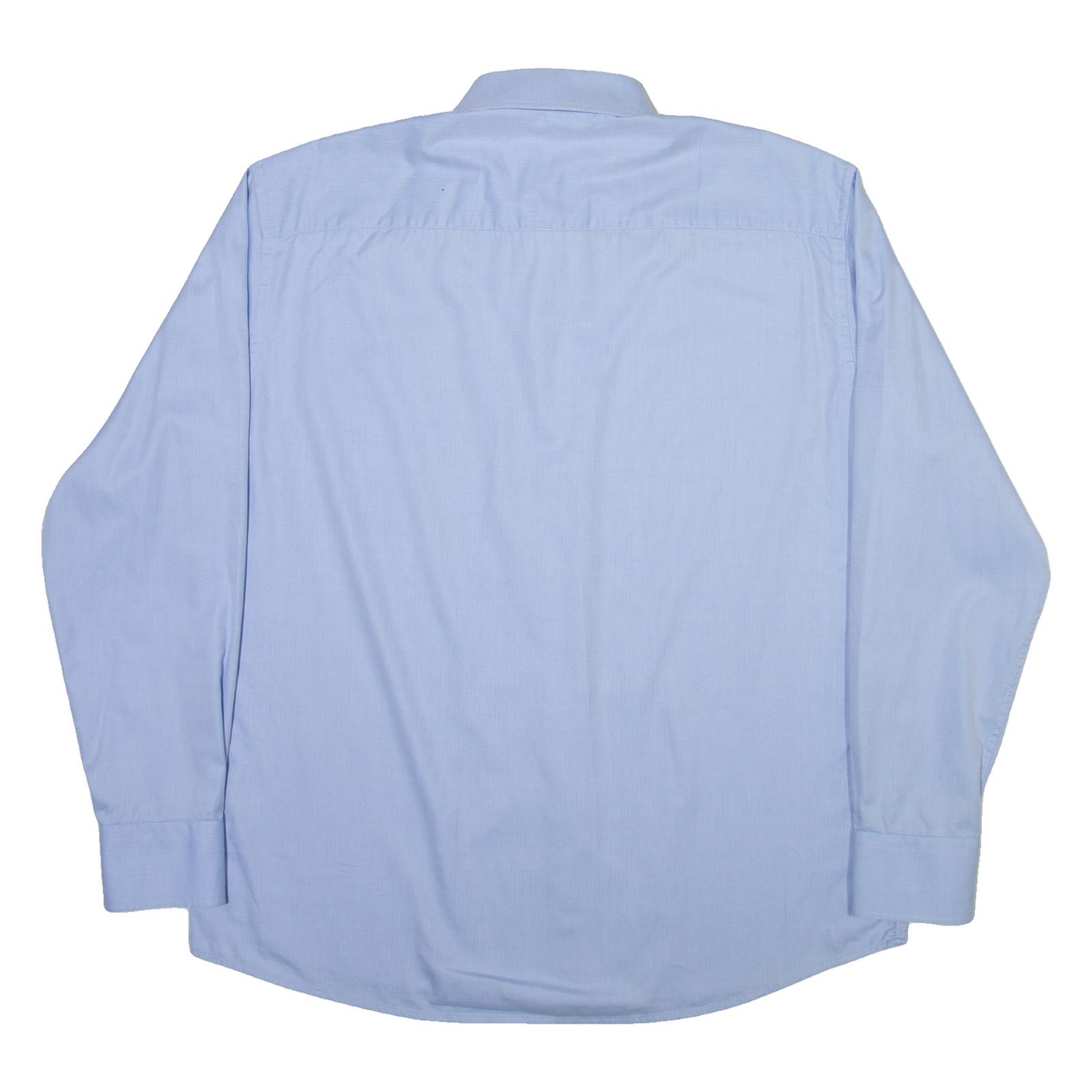 RUSSELL COLLECTION Cat Mens Plain Shirt Blue Long Sleeve M