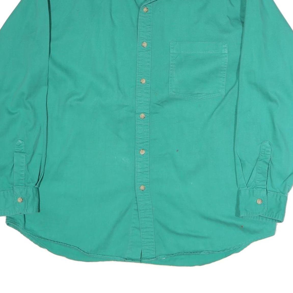 GENUINE Womens Green Shirt XL Cotton Long Sleeve Button Closure Casual Workwear