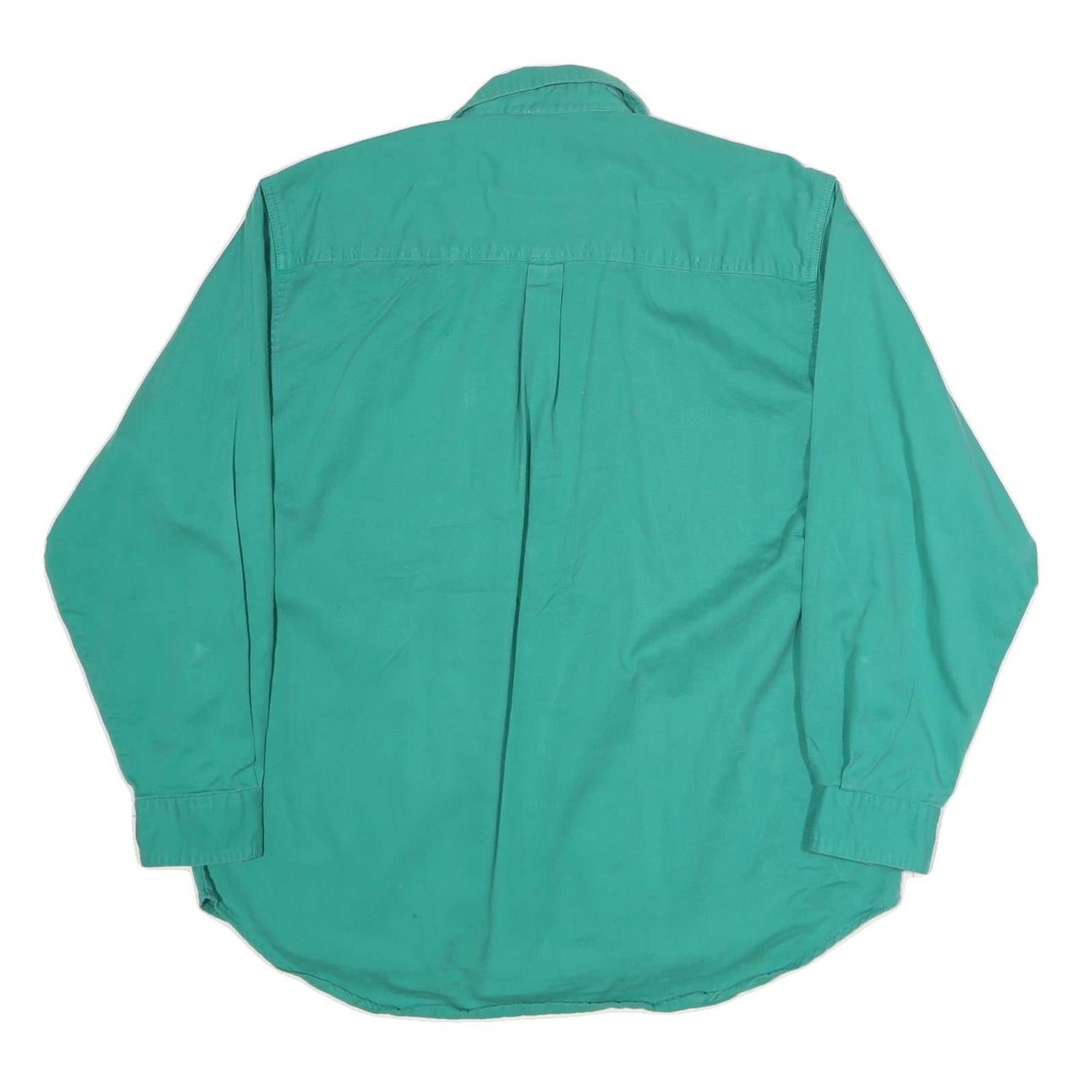 GENUINE Womens Green Shirt XL Cotton Long Sleeve Button Closure Casual Workwear