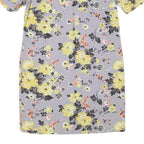 CATH KIDSTON Womens Grey Yellow Floral Day Dress Polyester Blend Short Sleeve UK