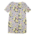 CATH KIDSTON Womens Grey Yellow Floral Day Dress Polyester Blend Short Sleeve UK