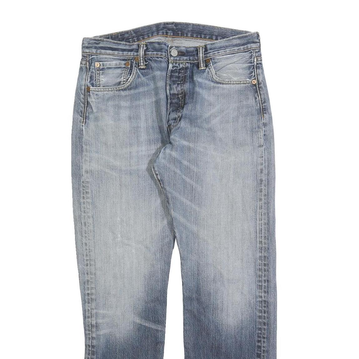 LEVI'S 501 Mens Jeans Blue Regular Straight Denim Medium W33 L29 Classic Button