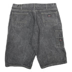 DICKIES Mens Shorts Grey Casual Cotton XL W38 Pockets Relaxed Fit Workwear