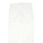 DIESEL Womens Cotton Blend White Regular Fit Straight Leg Trousers W34 L35