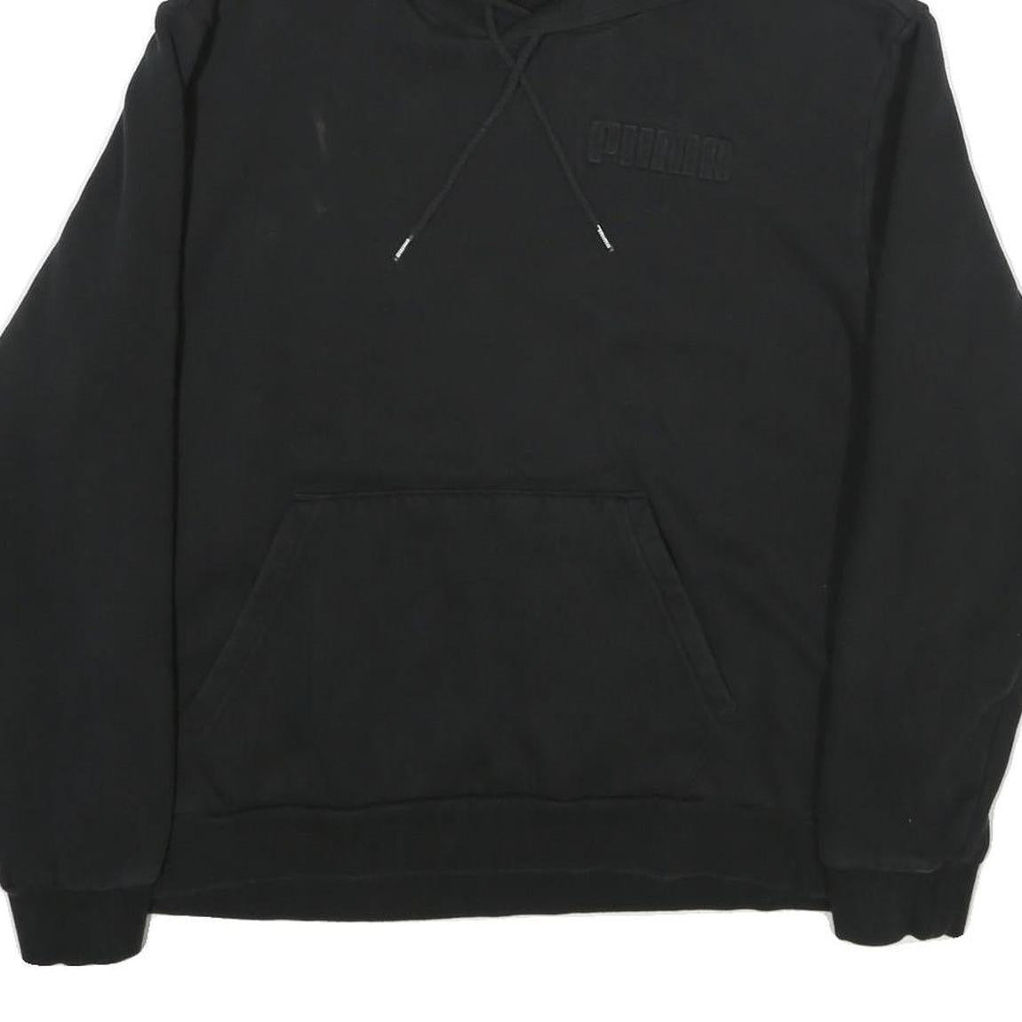 PUMA Mens Black Hoodie XL Cotton Pullover Casual Drawstring Hooded Sweatshirt