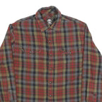 TIMBERLAND Mens Green & Red Check Shirt M Casual Long Sleeve Cotton Blend