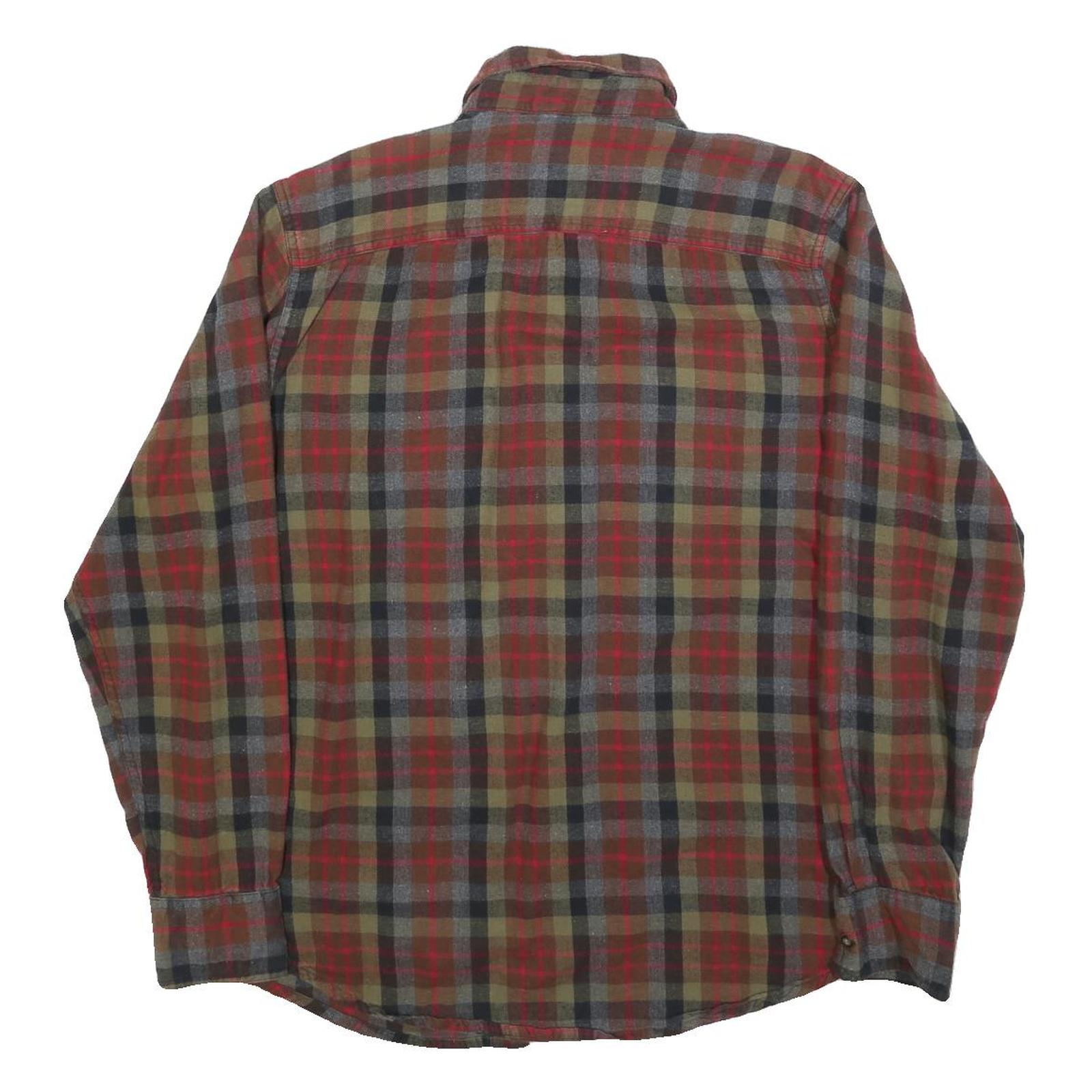 TIMBERLAND Mens Green & Red Check Shirt M Casual Long Sleeve Cotton Blend