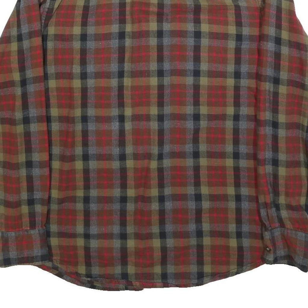 TIMBERLAND Mens Green & Red Check Shirt M Casual Long Sleeve Cotton Blend