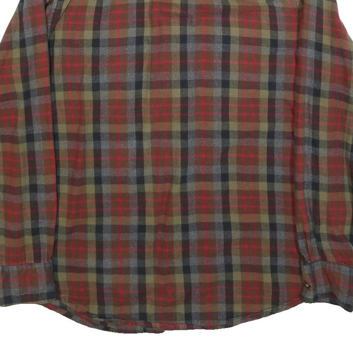 TIMBERLAND Mens Green & Red Check Shirt M Casual Long Sleeve Cotton Blend