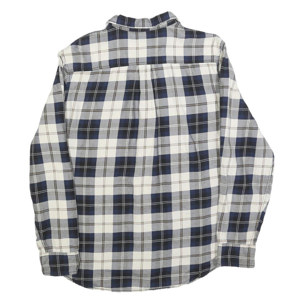 VANS Mens Blue & White Checked Shirt M Cotton Blend Long Sleeve Casual