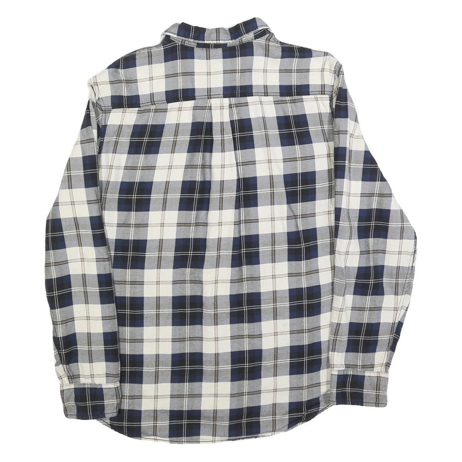 VANS Mens Blue & White Checked Shirt M Cotton Blend Long Sleeve Casual