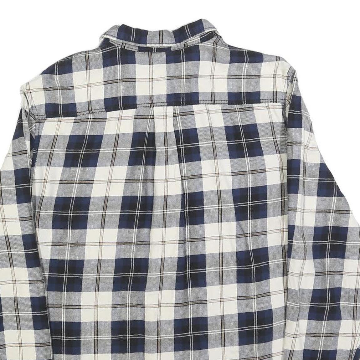 VANS Mens Blue & White Checked Shirt M Cotton Blend Long Sleeve Casual
