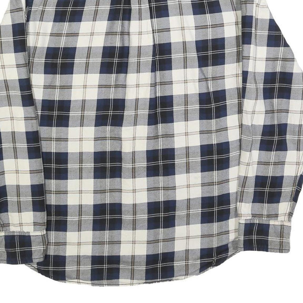 VANS Mens Blue & White Checked Shirt M Cotton Blend Long Sleeve Casual