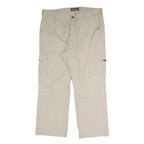 BIAGGINI Mens Relaxed Beige Cargo Trousers W38 L28 Zip Polyester Blend