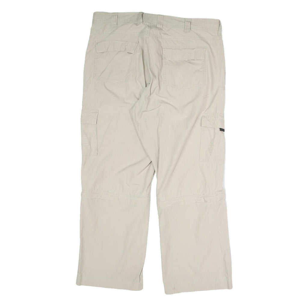 BIAGGINI Mens Relaxed Beige Cargo Trousers W38 L28 Zip Polyester Blend