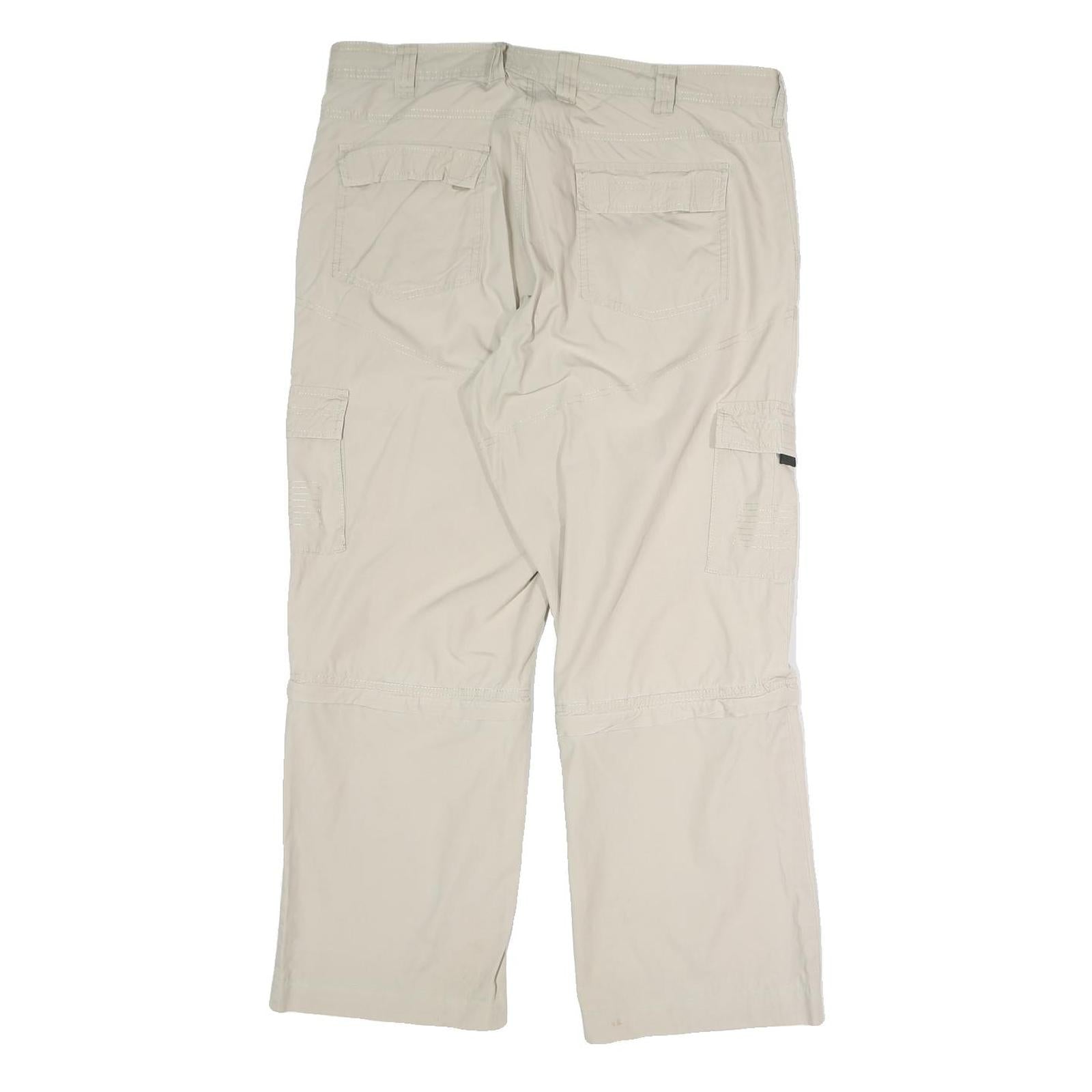 BIAGGINI Mens Relaxed Beige Cargo Trousers W38 L28 Zip Polyester Blend