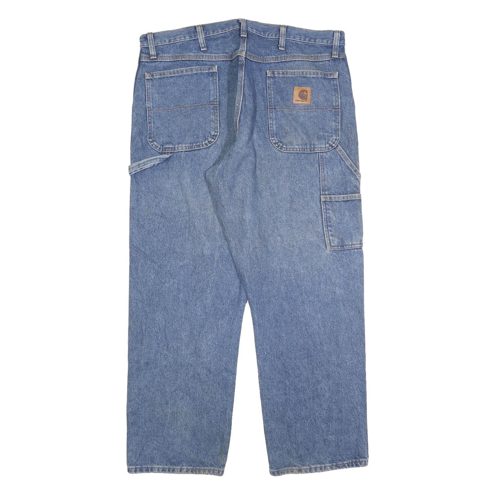 CARHARTT Mens Jeans Blue Relaxed Straight Denim Medium W38 L32 Workwear
