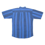 BLAZER Mens Shirt Blue 90s Striped L
