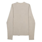 LEVI'S Womens Beige Plain Jumper Crew Neck Basic Knit S Acrylic Blend Stylish