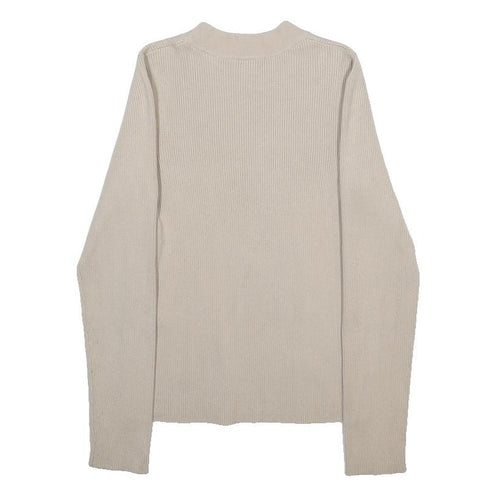 LEVI'S Womens Beige Plain Jumper Crew Neck Basic Knit S Acrylic Blend Stylish