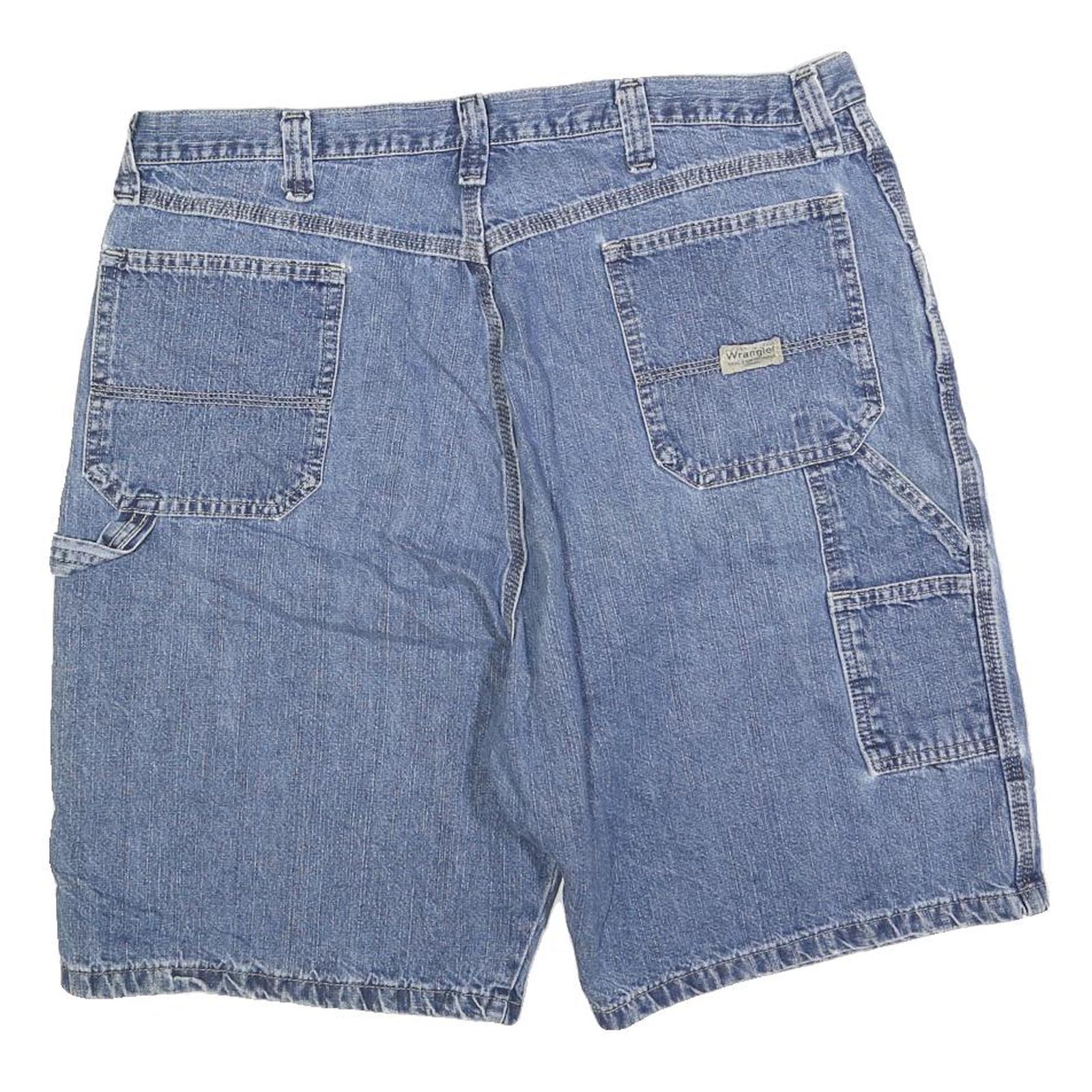 WRANGLER Mens Cotton Blend Blue Denim Casual Shorts 2XL W40 Workwear Utility