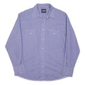 WRANGLER Mens Blue & Purple Checked Shirt L Western Button-Up Long Sleeve Casual