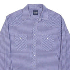 WRANGLER Mens Blue & Purple Checked Shirt L Western Button-Up Long Sleeve Casual