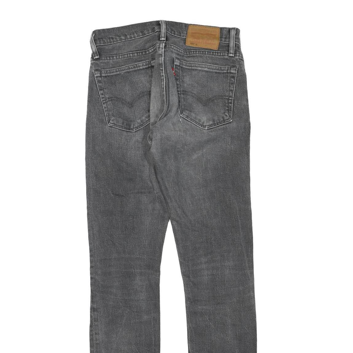 LEVI'S 505 Womens Jeans Black Regular Straight Denim Medium W30 L34 Classic Fit