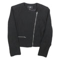 H&M Womens Black Zip Jacket XS Polyester Blend Plain Lightweight Elegant