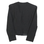 H&M Womens Black Zip Jacket XS Polyester Blend Plain Lightweight Elegant