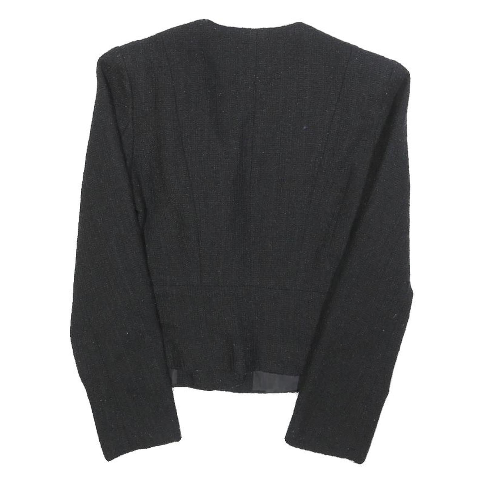 H&M Womens Black Zip Jacket XS Polyester Blend Plain Lightweight Elegant