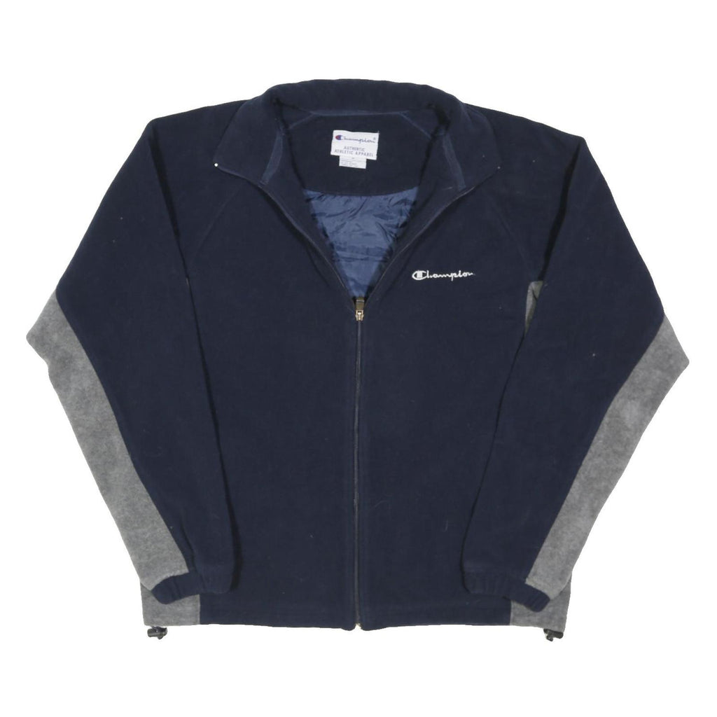 CHAMPION Mens Navy & Grey Zip Jacket M Polyester Blend Athletic Apparel