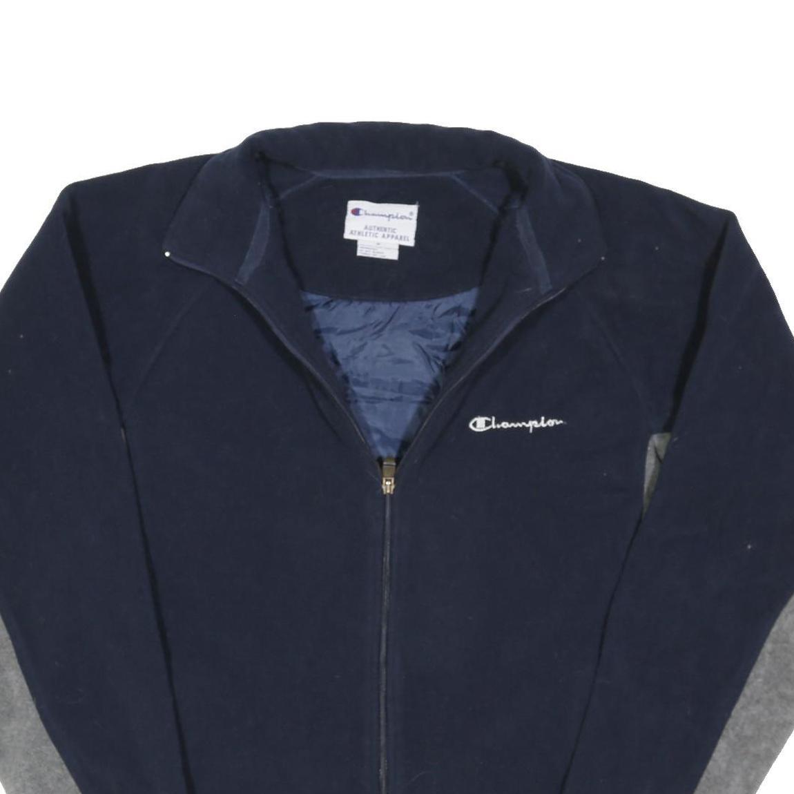 CHAMPION Mens Navy & Grey Zip Jacket M Polyester Blend Athletic Apparel