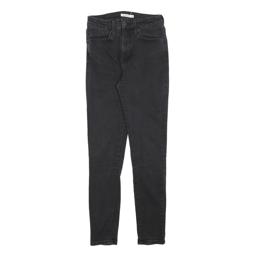 LEVI'S 721 Womens Jeans Black Slim Skinny Denim Dark W28 L30 Stylish Zip
