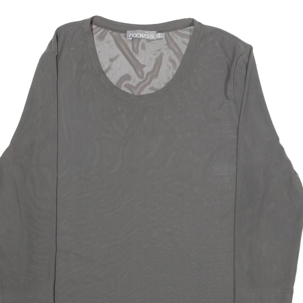 NORWISS Womens Top Grey Long Sleeve XL