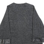 ZARA Womens Black Jacket S Cotton Blend Plain Leather Trim Smart Casual