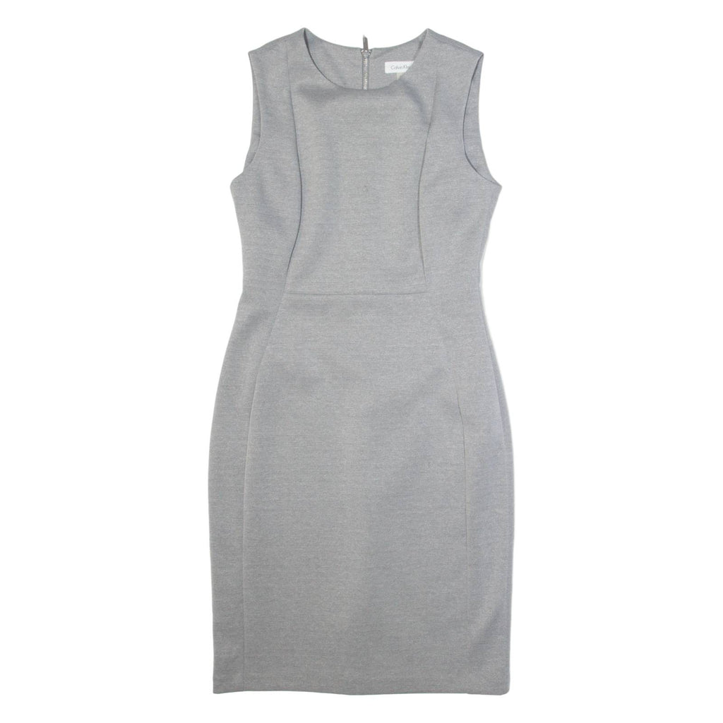 CALVIN KLEIN Womens Bodycon Dress Grey Sleeveless Midi S