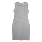 CALVIN KLEIN Womens Bodycon Dress Grey Sleeveless Midi S