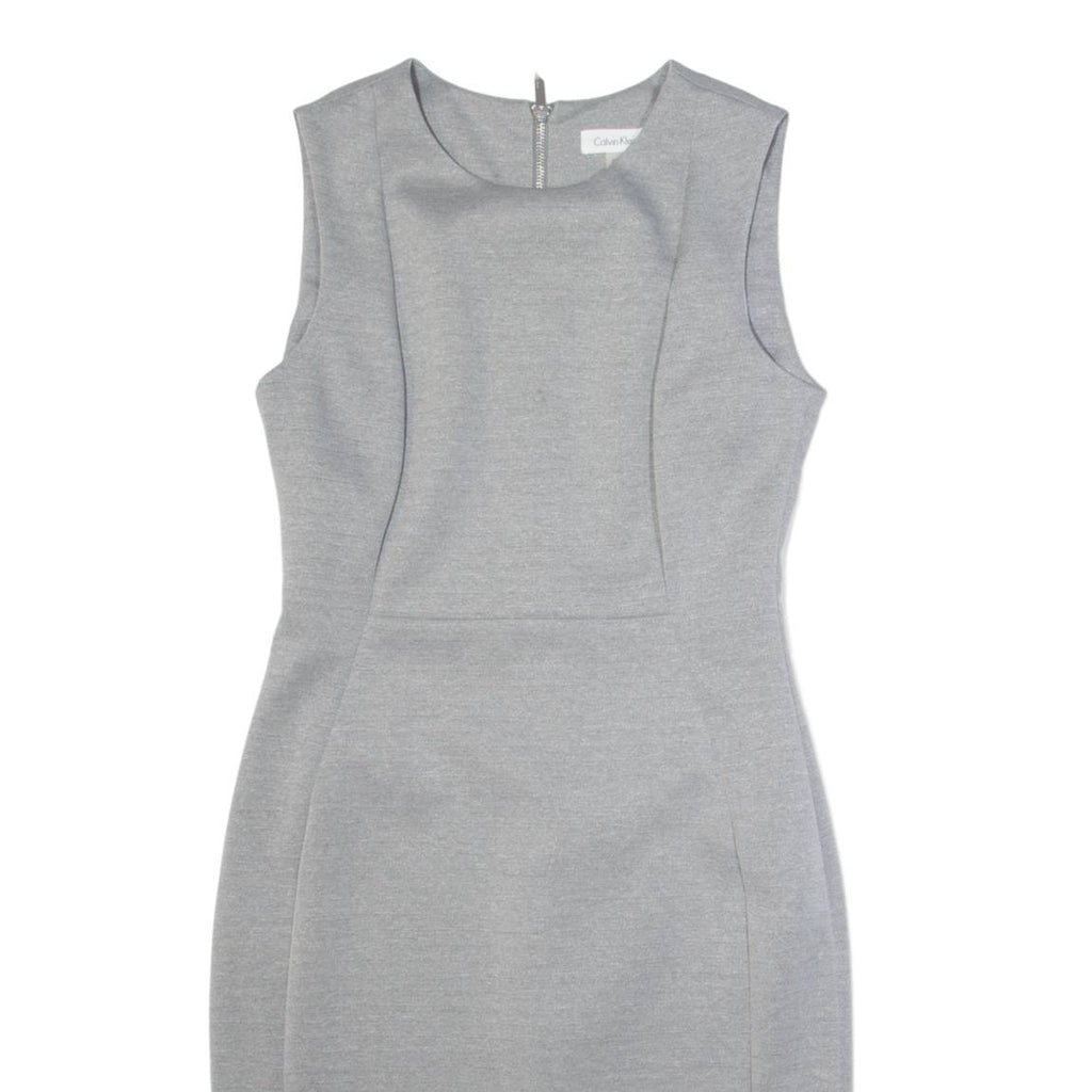 CALVIN KLEIN Womens Bodycon Dress Grey Sleeveless Midi S
