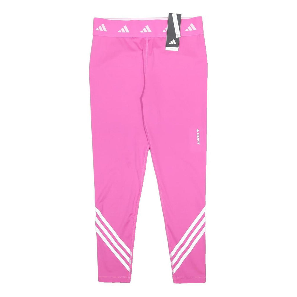 ADIDAS Womens Joggers Pink & White TECHFIT Slim Tapered M W26 L24 Athletic Wear