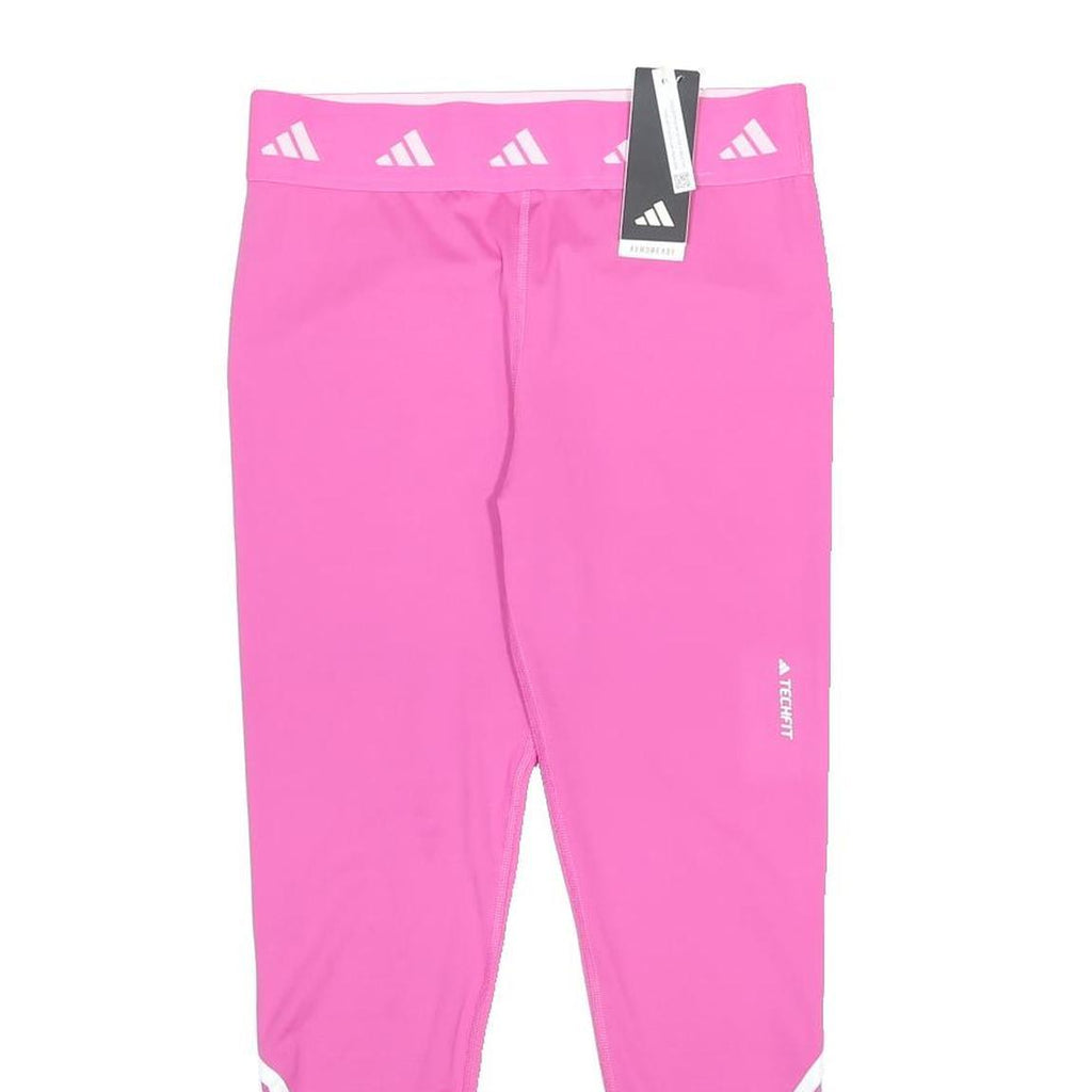 ADIDAS Womens Joggers Pink & White TECHFIT Slim Tapered M W26 L24 Athletic Wear