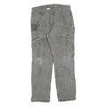 CARHARTT Mens Cotton Blend Grey Relaxed Fit Straight Trousers W34 L32 Workwear