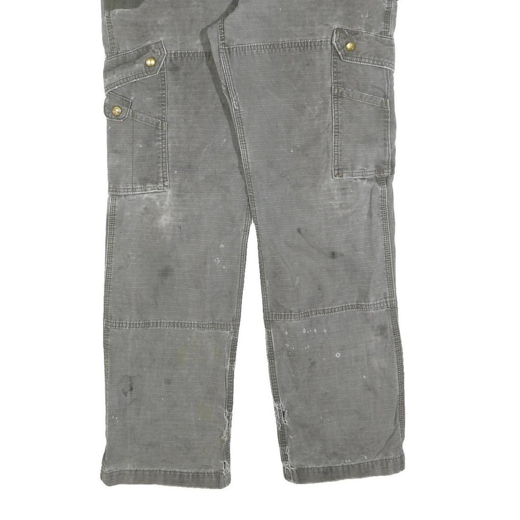 CARHARTT Mens Cotton Blend Grey Relaxed Fit Straight Trousers W34 L32 Workwear