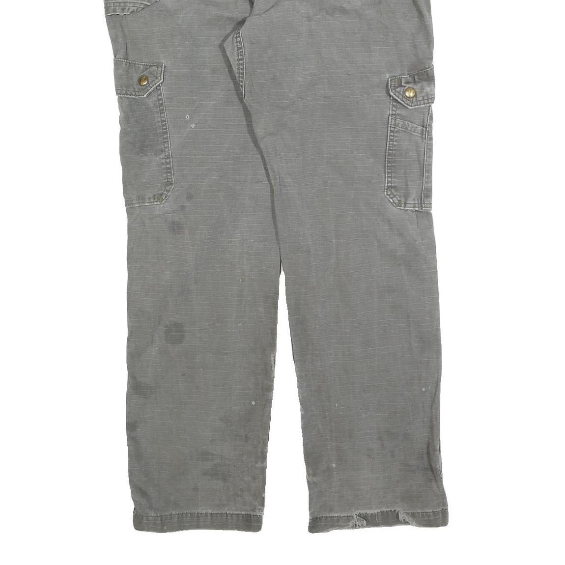 CARHARTT Mens Cotton Blend Grey Relaxed Fit Straight Trousers W34 L32 Workwear