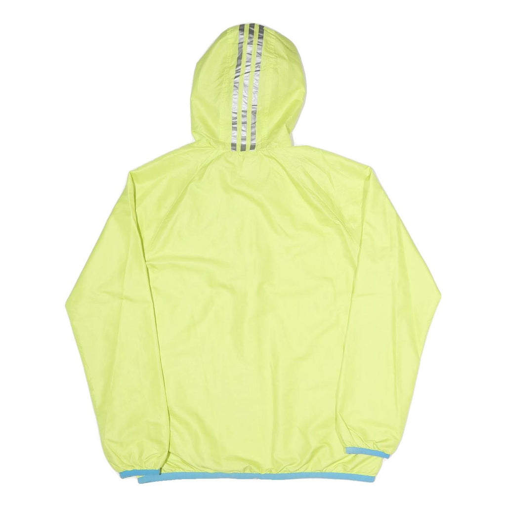 ADIDAS Mens Yellow & Blue Hooded Zip Jacket S Polyester Blend Sports Casual