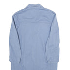 Mens Blue Cotton Button Jacket M Long Sleeve Classic Fit Plain Casual Workwear