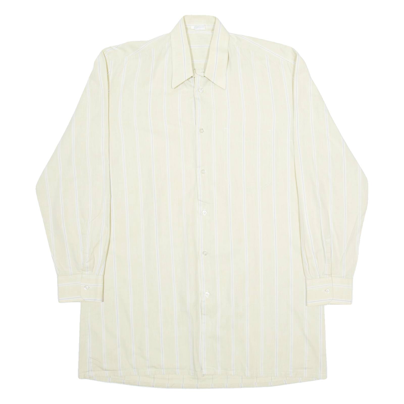 BAOR Mens Shirt Yellow Striped Long Sleeve M